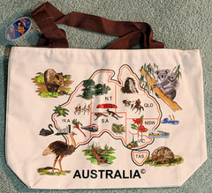 New Australia Branded Reusable Grocery Tote Bag Koala Bear Kangaroo Ostrich NWT