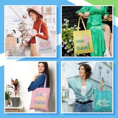 12 Pcs Dinkball Canvas Tote Bags Bulk for Women 16 x 14 Inches Dinkball Gifts…