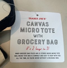 Trader Joe’s Canvas Micro Tote w/ Grocery Bag 2025 3Piece Set NWT Free Shipping