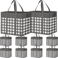 Reusable Grocery Bags,10-Pack, Foldable Reusable Shopping Tote Bags bulk with Re
