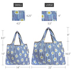 Wrapables Large & Small Foldable Tote Nylon Reusable Grocery Bags, Set of 2