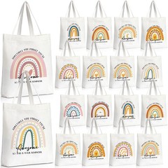 20Pcs End of Year Teacher Gift Rainbow Appreciation Gifts Canvas Tote Bag wit…