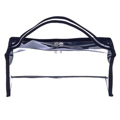 Jula Vance Small Rectangular Clear PVC Makeup 10 x 3.5 x inches, Black