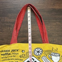 Trader Joe’s Canvas Tote Bag Yellow Pop Art Foldable Large All-Over Design