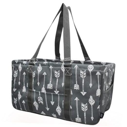 Extra Large Utility Tote Reusable Grocery Bag Oversized Collapsible Arrow-gray