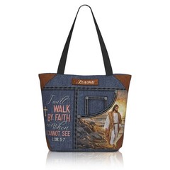 Christian Gifts Reusable Shopping Tote Bag Zippered Inspirational Tote Bags f…