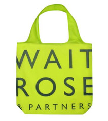 NEW Waitrose & Partners Green Foldable Reusable Shopping Tote Bags Lot of 2 NWT