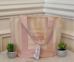 💙 Trader Joe’s Mini Pastel Stripe Canvas Tote Bag, Set Of 4, Ship Today!