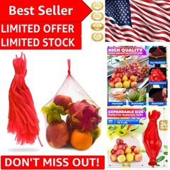 Freshness Assured: 100 Nylon Mesh Bags for Fruits, Veggies, and Seafood Cooking