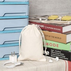 50 pcs of 4×6 Inches Single Drawstring Eco Friendly Reusable Cotton Muslin Bags