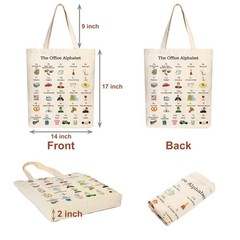 The Office Alphabet Tote Bag The Office Tv Show Merchandise Office Fans Kitchen
