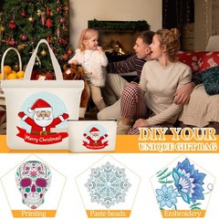20 Pcs Tote Bag with Zipper, Cotton Canvas Makeup Bag Kitchen Reusable Grocer…