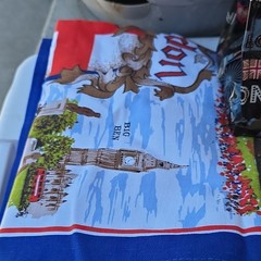 London/UK Themed Print Reusable Tote Shopping Bag w/ Handles 16x15x14 in