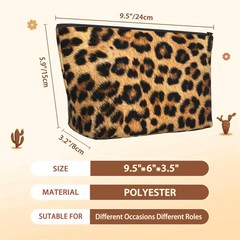 Makeup Bag Brown Leopard Print Cosmetic Bags for Women
