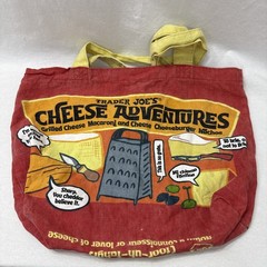 Trader Joe’s Bag Reusable Canvas Cheese Adventures Colorful Shopping Tote Cotton