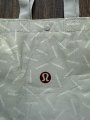 White and Gray Lululemon Small Reusable Tote Bag