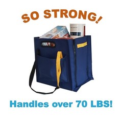 Heavy duty large reusable shopping bags with adjustable straps and multi grip