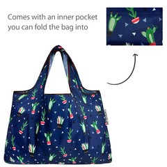 Wrapables Large & Small Foldable Tote Nylon Reusable Grocery Bags, Set of 2