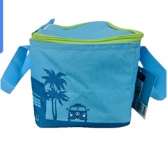 NWT Trader Joe’s Mini Insulated Tote Cooler Bag 1.5-Gal Blue Lunch Travel Beach