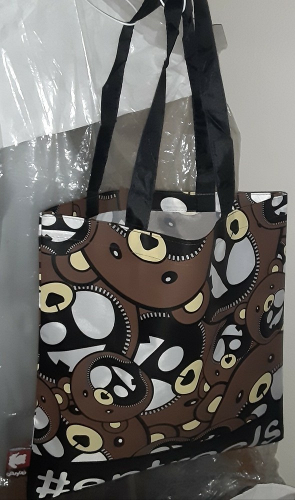Lot of 10 NEW 14″X 14.5″ Quality VINYL Reusable Shopping Totes 10 bags#entreels