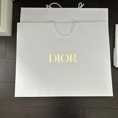 DIOR WHITE PEBBLED AUTHENTIC SHOPPING BAGS TOTAL 7 USED VARIOUS SIZES