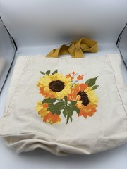 Sunflower Reusable Canvas Shopping Bag Handcrafted In India NWT