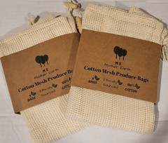 2 Sets Of 3 100% Cotton Produce Bags 6 Bags Total Bulk Lot Me Mother Earth