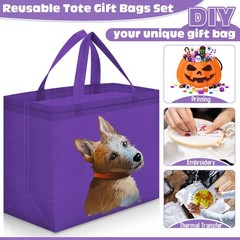 Windyun Reusable Grocery Bags Large Non Woven Shopping Bags with Handles Fold…
