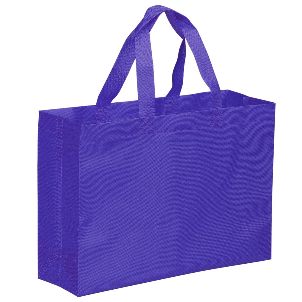 30x40cm Reusable Gift Bag, 10Pcs Horizontal Style Non-Woven, Blue