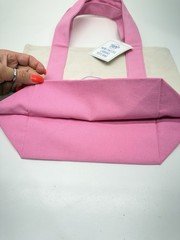 2 Trader Joe’s Mini Canvas Tote Bags Pastel Pink Yellow Limited Edition 11×13”