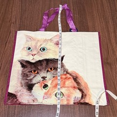 NEW! Cat Kitty Print Reusable Tote Bag