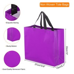 24Pcs Reusable Gift Bags with Handles 10.6 x 13 Inch Purple