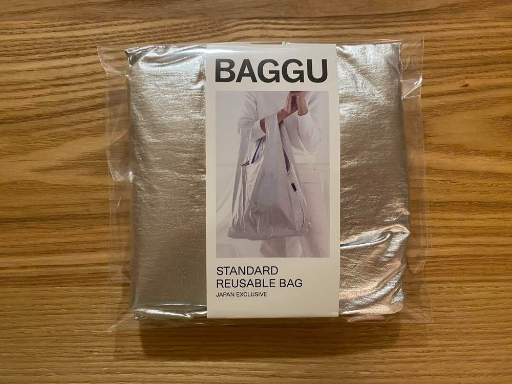 BAGGU Standard Bag Metallic Silver Eco Bag Tote Bag New