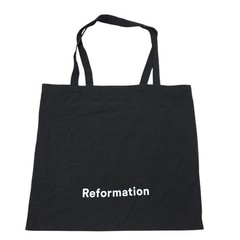 Reformation Black Canvas Tote Bag Reusable Shopping Bag Everyday Carryall