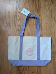 NWT Trader Joe’s Large Canvas Tote Bag Lavender Purple Pink Logo Reusable…