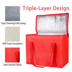 Insulated Reusable Grocery Bags, X-Large Freezer Cooler Bag with Top, Caterin…