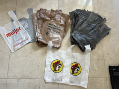 Walmart Plastic Grocery Bags Single Use New Folded Art Crafts Trash Bag Buc-ee’s
