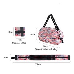 Reusable Foldable Shopping Bag Pink Waterproof Oxford Cloth Travel Beach Bag
