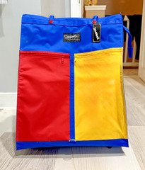Travelwell Cookie Sac Rolling Tote Bag Handles Zipper Red Yellow Blue Retro NWT