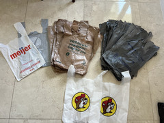 Walmart Plastic Grocery Bags Single Use New Folded Art Crafts Trash Bag Buc-ee’s