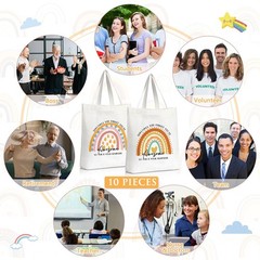 10 Pcs Employee Appreciation Gifts for Women Inspirational Rainbow Canvas Tot…