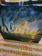 HAWAII REUSABLE SHOPPING TOTE Aloha wave Hawaiian grocery Bag NEW