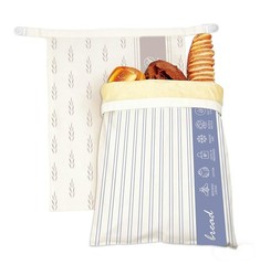 2 Pack Reusable Beeswax Bread Bags for X-Large, Stripes & Wheat Patterns
