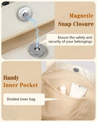 Aesthetic Cotton Tote Bag for Women – Reusable Grocery Bag with Buckle Flower…
