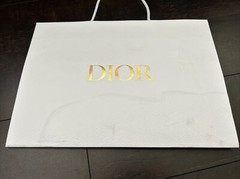 DIOR WHITE PEBBLED AUTHENTIC SHOPPING BAGS TOTAL 5 USED VARIOUS SIZES