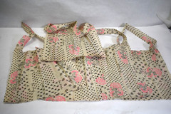 5 Free People Linen Cloth Lightweight Shopping Tote Bag Tan Pink Paisley Boho