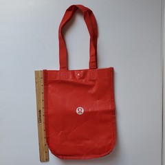 Lot Of 8 Lululemon Shopping Bags Snap Close Red White Black Print Reusable Tote