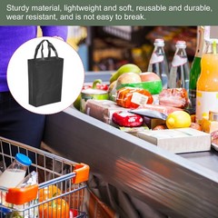 10 Pack Reusable Gift Bag, DIY Blank Non-Woven Tote Bags(Black, 36 x 25cm)