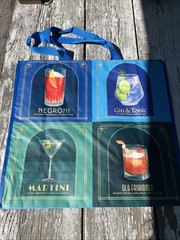 HomeGoods Large Shopping Tote Bag 🫒COCKTAILS 🍈Reusable Eco Friendly NEW🍉