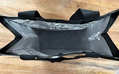Lululemon Small Reusable Tote Bag Snap Button Black & White With All Over Print